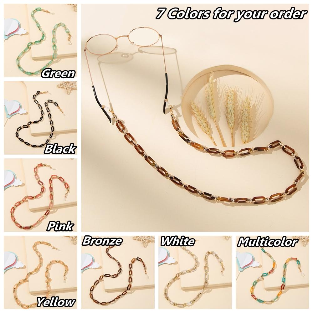 Ожерелье Нескользящая акриловая смола Цепочка для очков Шейный ремешок Шейный ободок Металлическая цепочка Шнурок для очков
