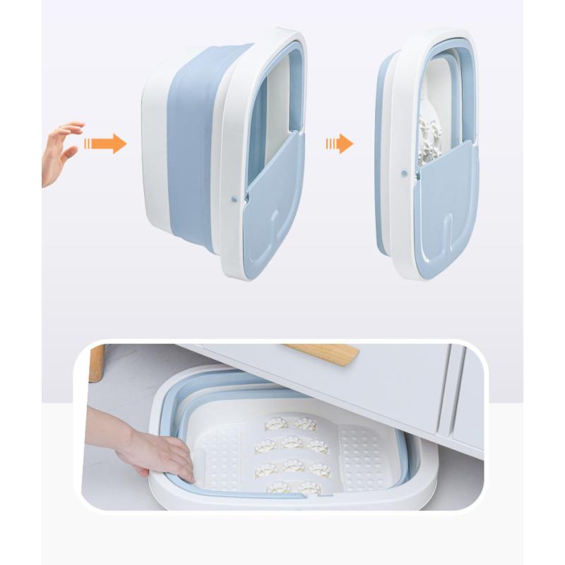Collapsible Footbath Plain Foaming Massage Bucket Foldable Bucket Foot Bath Bucket Bathroom Foot Wash Basin Laundry Baskets