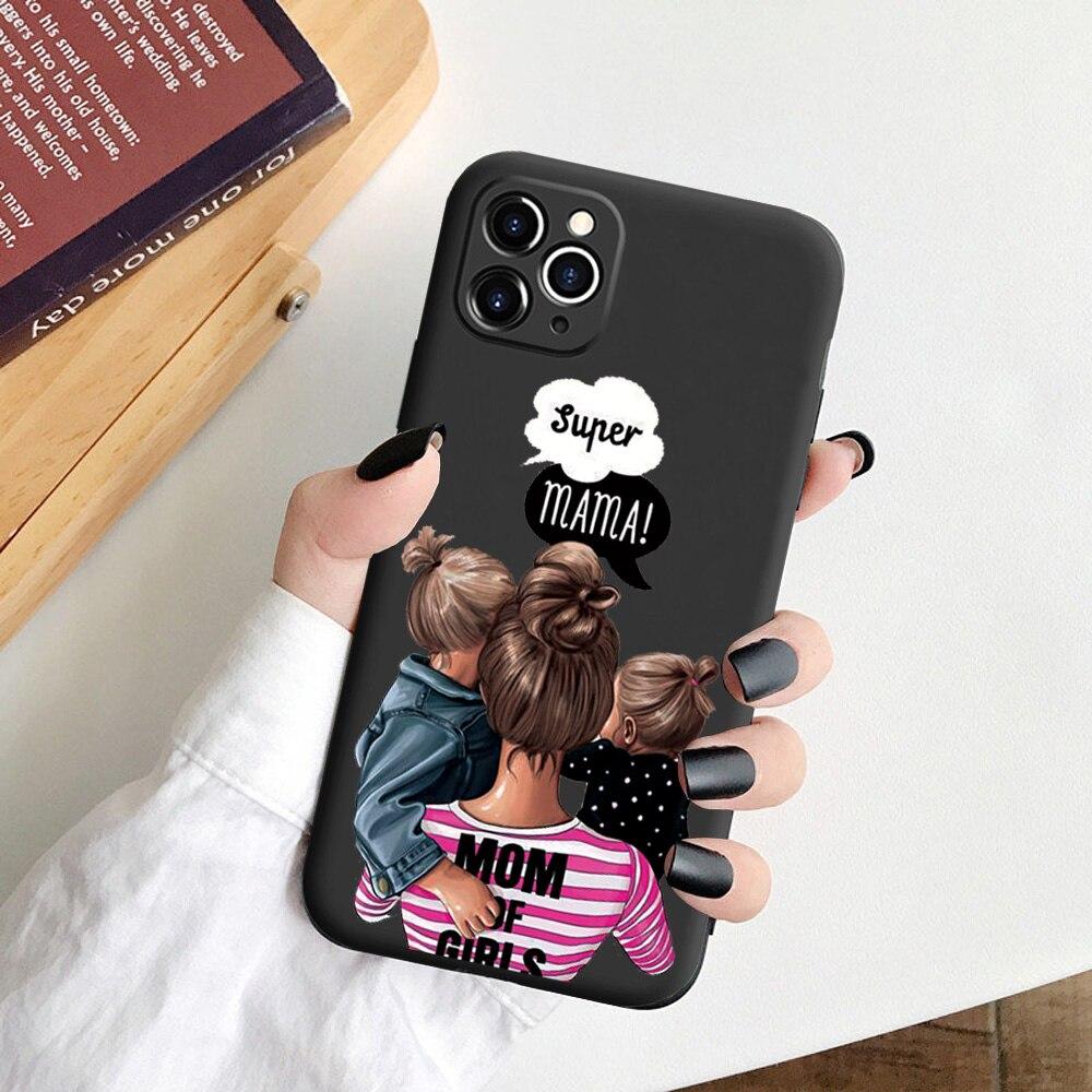 Модный семейный чехол для телефона ярких цветов для iPhone 11 SE 2020, чехол «Супер мама для маленьких девочек» для iPhone 13 12 Pro Max X XS Max XR 6 7 8 Plus
