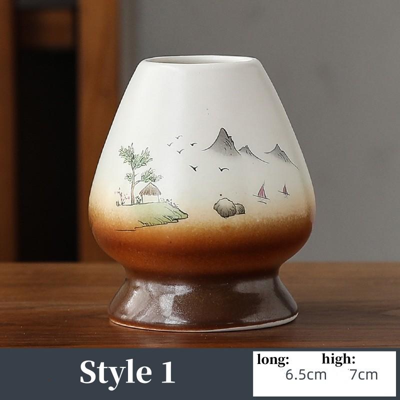 Японская подставка для венчика для матча, чайная церемония, чаша для матча, подставка «тясен» для кухни, столовой, керамическая чаша для чая, держатель для венчика для матча