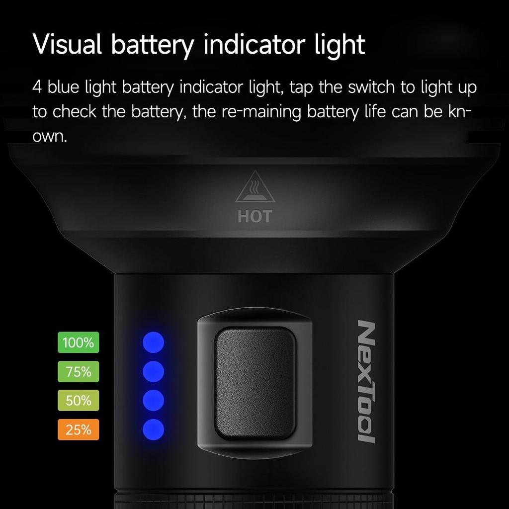 Nextool Фонарик 3600лм 450м Водонепроницаемый IPX7 10000мАч Перезаряжаемый через USB Поисковый фонарь Светодиодный аварийный свет Для кемпинга на открытом воздухе