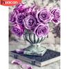 HUACAN полная квадратная алмазная живопись Роза 5D DIY Алмазная вышивка цветок картина из горного хрусталя Алмазная мозаика ваза домашний декор