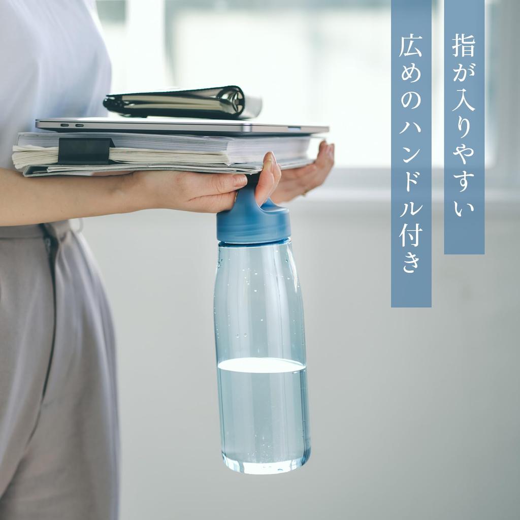 Marna Daily Water 1L In Smooth Dishwasher Easy To Coral K819R Bottle, (Made Japan/Gasketless), Glass-Like Mouth, Lightweight, Safe, Clean, BPA-Free,