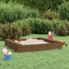VidaXL Sandpit with Seats, Sand Game for Children, Playground for Toddlers Outdoor Garden, Honey Brown Square 825033