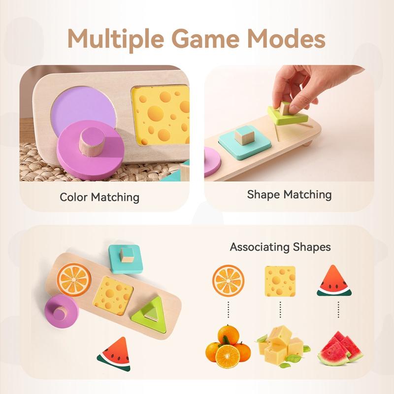 Montessori Education Baby Toys 0 12 Months Wooden Puzzle Shape Pairing Toys Baby Sensor Toys Boy Girl Toys Baby Accessories Gift