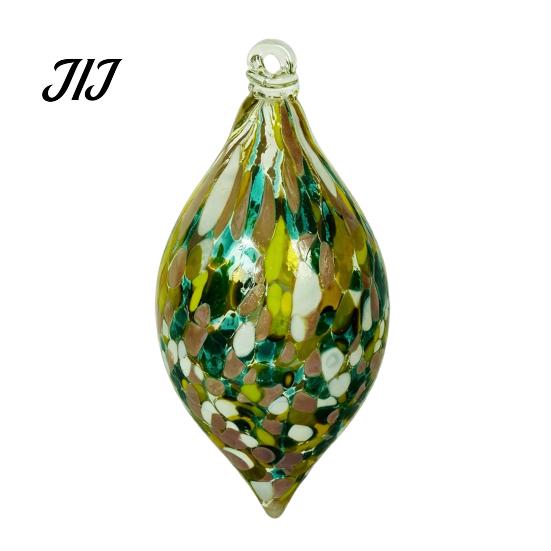 Artistic Indoor Outdoor Decor Hand Blown Glass Ball Ornament, Colorful Christmas Hanging Decoration Reflective Baubles for Tree, Window, Patio,
