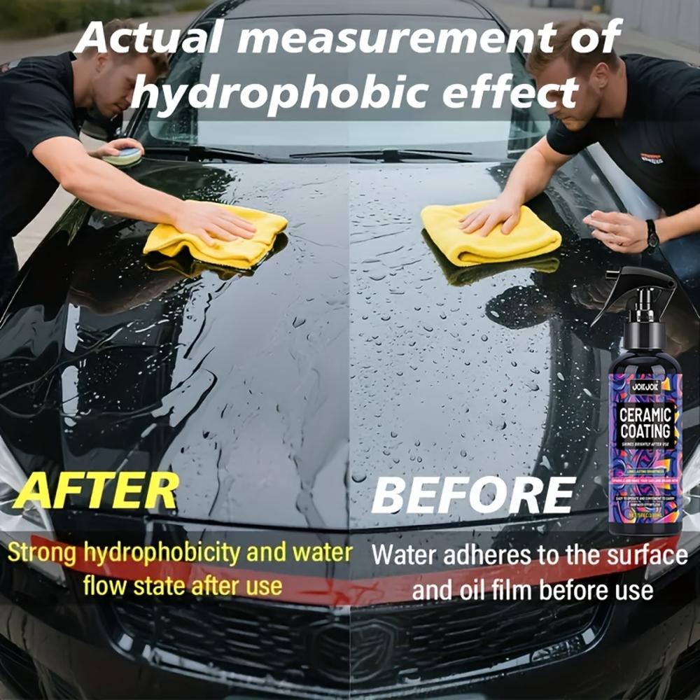 Спрей для керамического покрытия автомобиля: Решение для защиты на весь срок службы для восстановления гладкой поверхности, с полотенцем, универсальное для автомобилей, простое в использовании