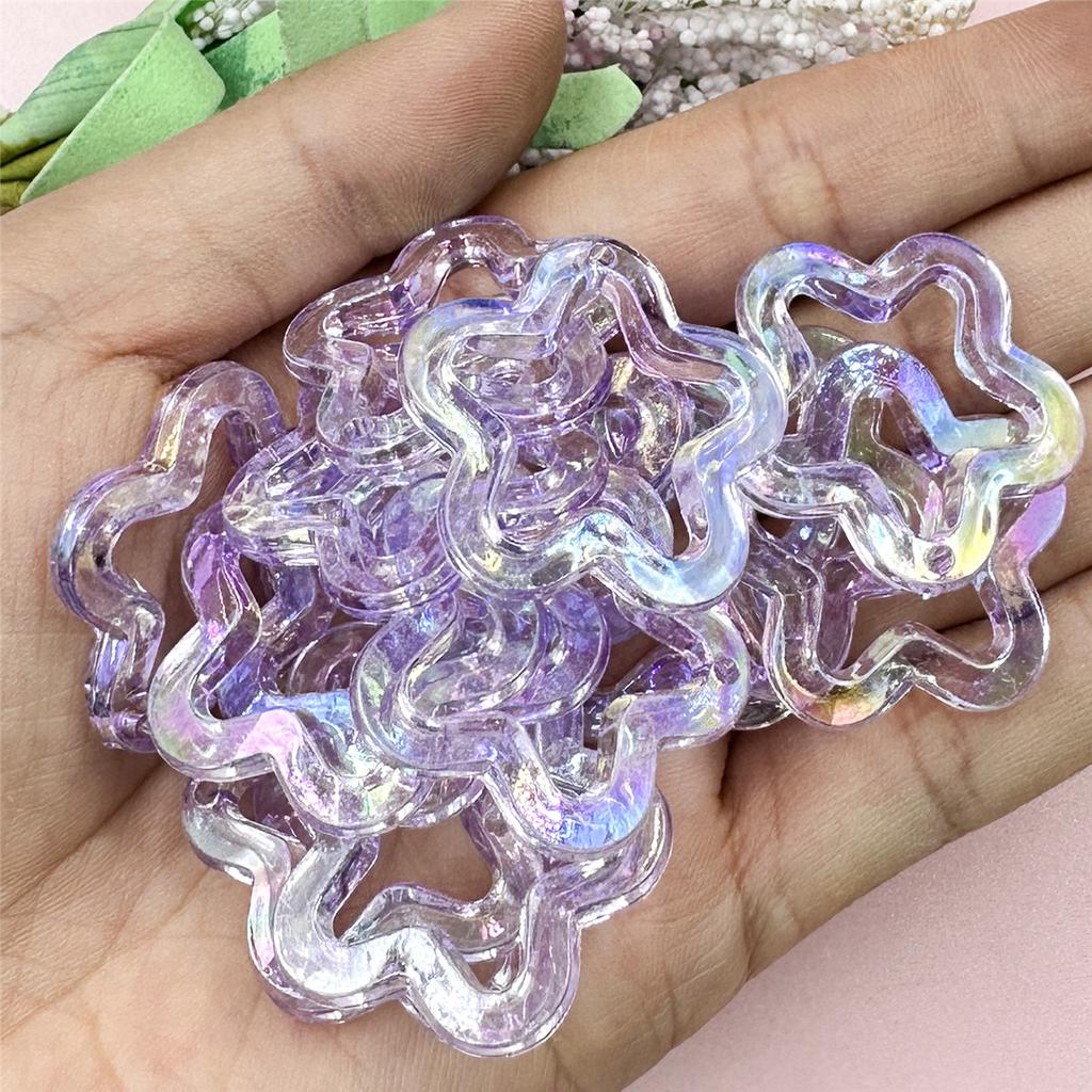 Бусины-пентаграммы, ожерелье «сделай сам», материал из бисера, 29,6 мм, ювелирные аксессуары, акрил, 20 шт., модные бусины со звездами, лазерные выдолбленные