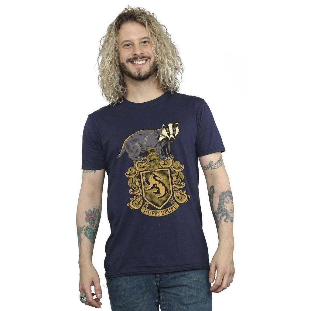 Harry Potter Mens Hufflepuff Sketch Crest T-Shirt