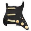 Musiclily SSS Strat Pickguard for Alnico 5 Humbucker Strat Electric Guitar with 3 Black Zebra Pickups Pro-SE ST-DPHA Pre-wired Single-Size