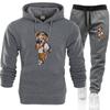 2024 New Printed Men's Fashion Hoodie Sportswear Running Set+Pants 2-piece Set Men's Wear