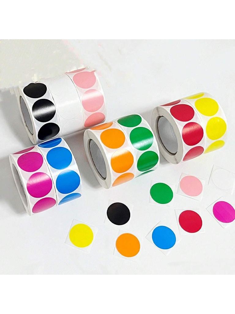 500pcs/1roll Colored Dot Stickers Circle Color Coding Labels 8 Colors Item Marking Colorful Coding Label Sticker for Office Home
