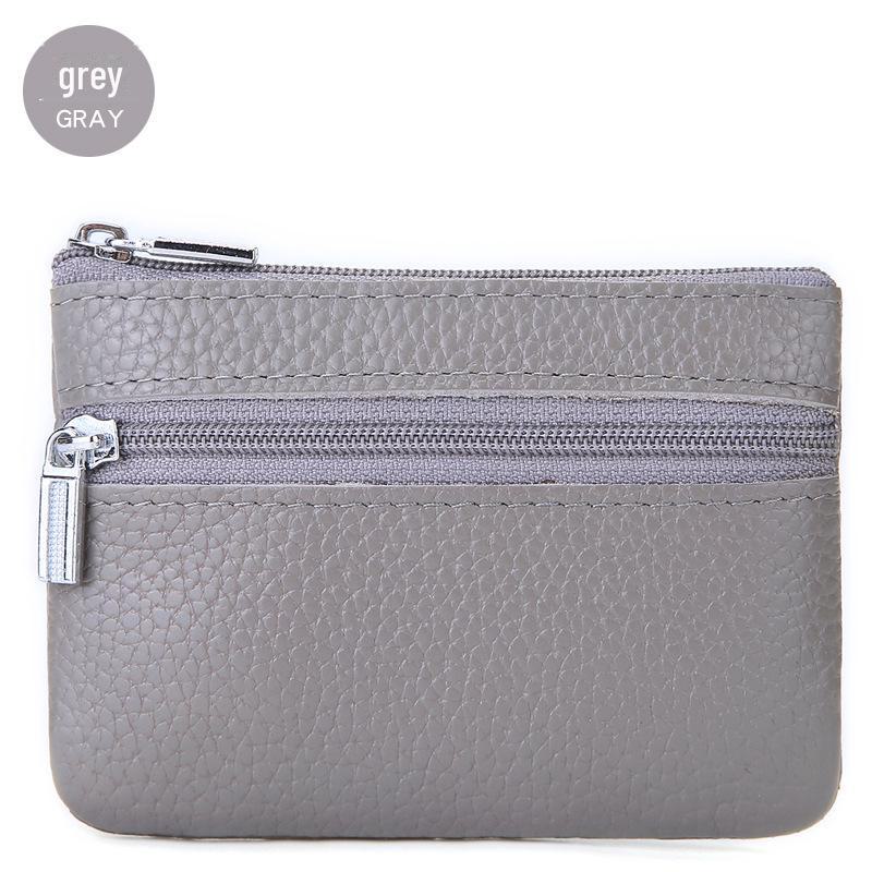 Мини-кошелек из натуральной коровьей кожи - милый кошелек для монет на молнии в корейском стиле