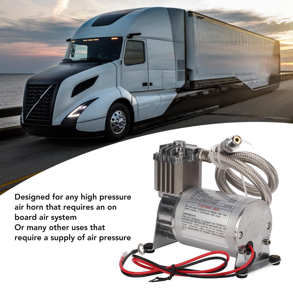 Heavy Duty Air Compressor 20A 150 PSI Metal Universal NPT1/4 Thread for 12V Vehicles Yacht Boats Heavy Duty Air Compressor