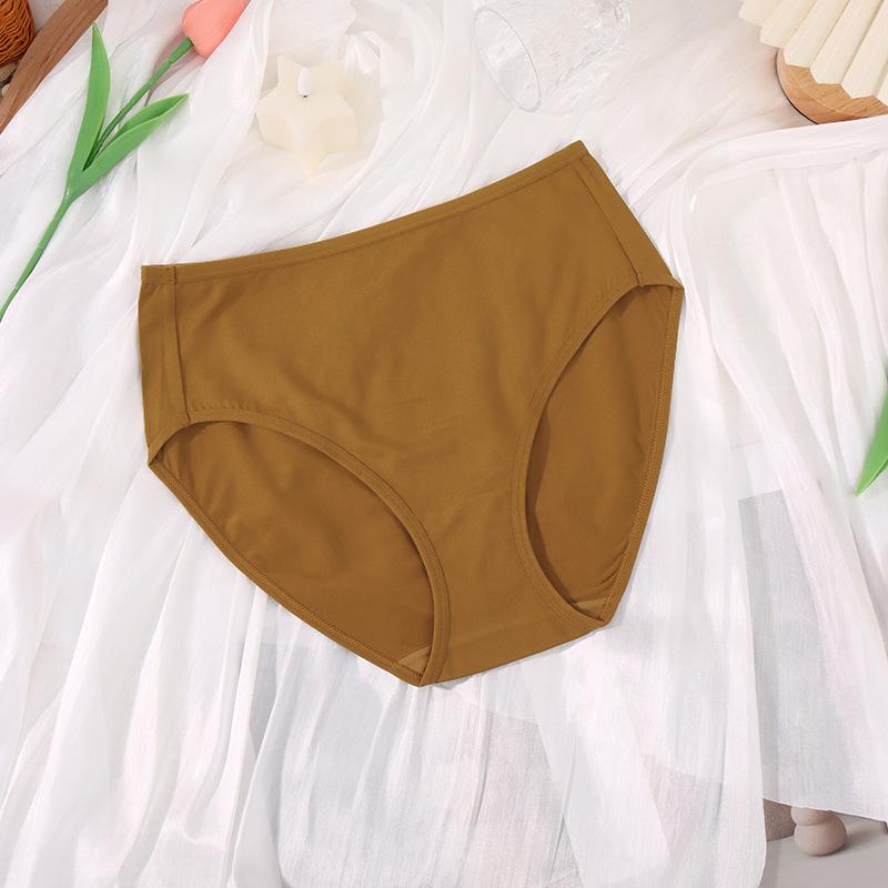 Удобное нижнее белье большого размера для девочек, тонкое, с высокой талией, однотонное, дышащее, противоскользящее, сексуальное, бесшовное нижнее белье для женщин