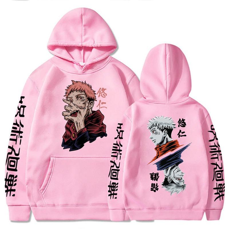 Jujutsu Kaisen Итадори Юдзи Досуговое худи студенческое большого размера флисовое худи с капюшоном Двусторонняя графическая печать