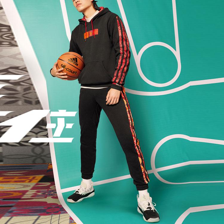 Adidas Год тигра, ограниченная серия, толстовка с капюшоном и контрастным узором, мужские топы, черные HF5879