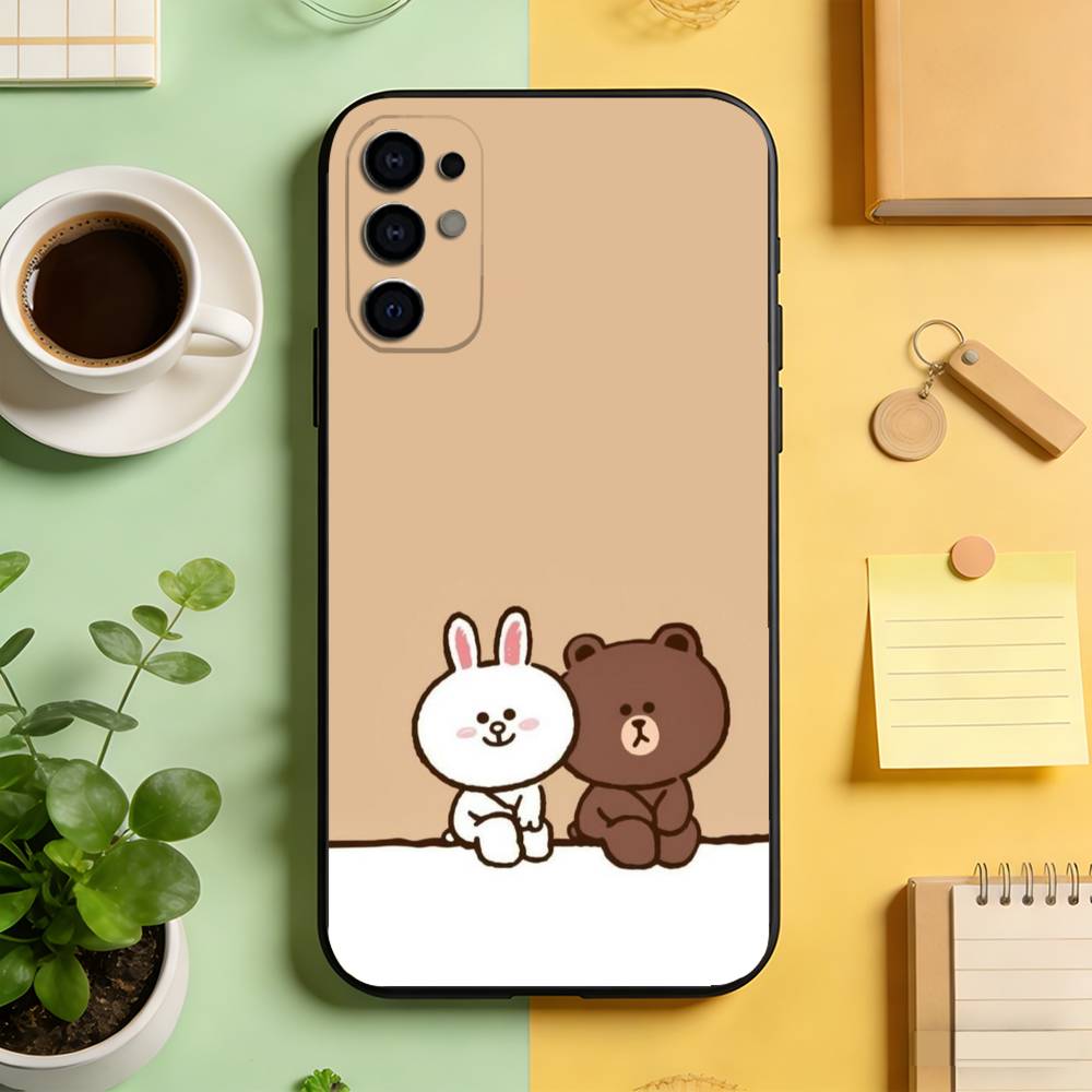 Cute little bear Phone Case For Samsung S25,S24,S21,S22,S23,S30,Ultra,S20,Plus,Fe,Soft Silicone Black Cover