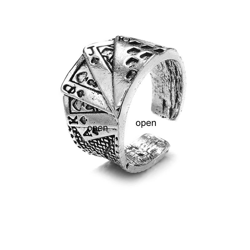 Кольцо для женщин и девочек Любовь Бабочка Череп Модные мужские украшения Винтаж Древнее серебро Цвет Панк Хип-Хоп Регулируемый Бохо