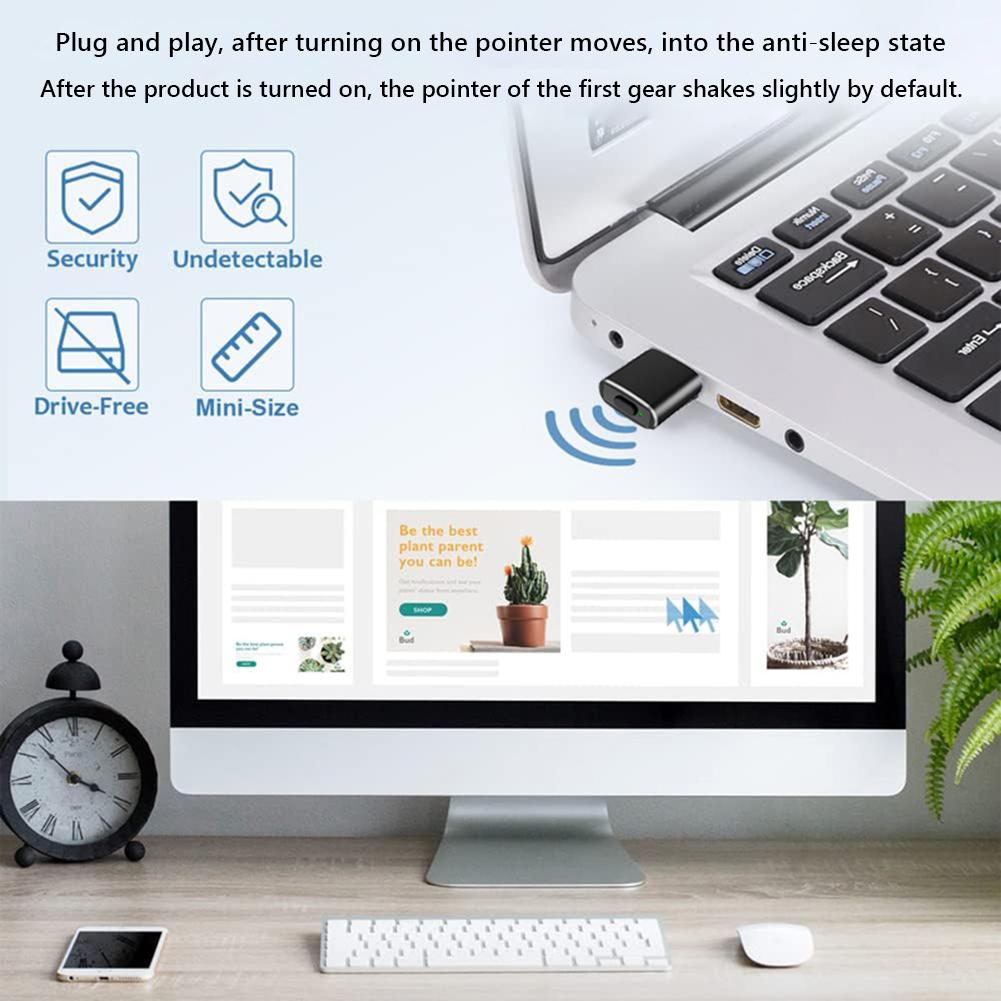 USB Type-C Mouse Jiggler Необнаружимый автоматический движитель Имитирует движение мыши для ПК-ноутбука Кнопка включения/выключения компьютера