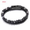 Браслет из натурального камня с вулканом и тигровым глазом для мужчин и женщин, браслет из коровьей веревки, ювелирные изделия для рук