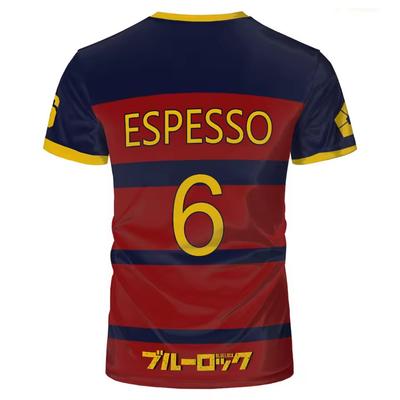 Blue Lock FC Barcha Cartoon Anime Cosplay Мужская футболка летняя с коротким рукавом для детей, модная мужская футболка для мальчиков