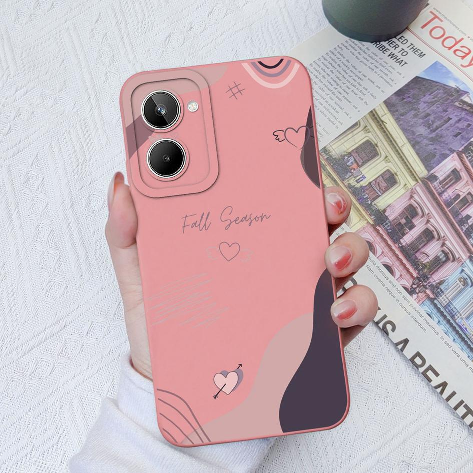 Чехлы с сердечками для OPPO Realme 5 6 7 8 9 10 Pro Pro + 5S 5i 6i Square Liquid, мягкий противоударный чехол для телефона, чехол для пары для OPPO Realme Fundas Coque