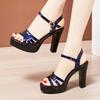 Женские пикантные женские летние модельные туфли на высоком каблуке, 2022, женские кожаные элегантные сандалии на танкетке на платформе, 32, 35, 36, 37, 43
