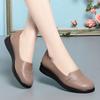 Women's Soft Leather Shoes Flat Bottom Casual Mom Shoes Loafers Shallow Comfortable Breathable Female Sneaker For Office Mom