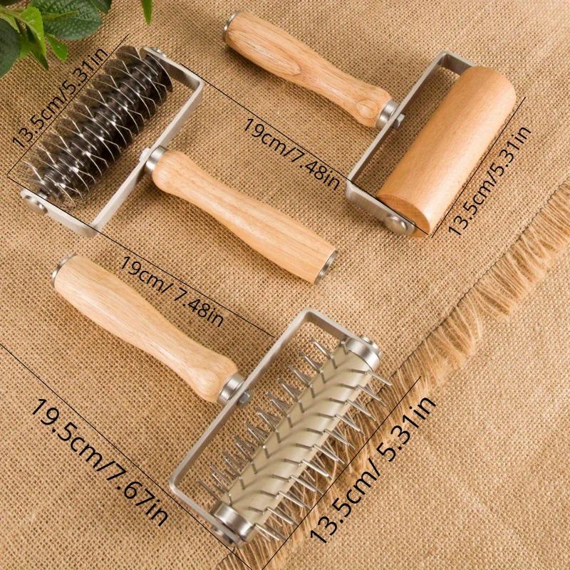 Креативные инструменты для выпечки Игла для пиццы Роллер-пробойник Десертный нож для протяжки Роликовый нож Дубовая палочка для муки Скалка