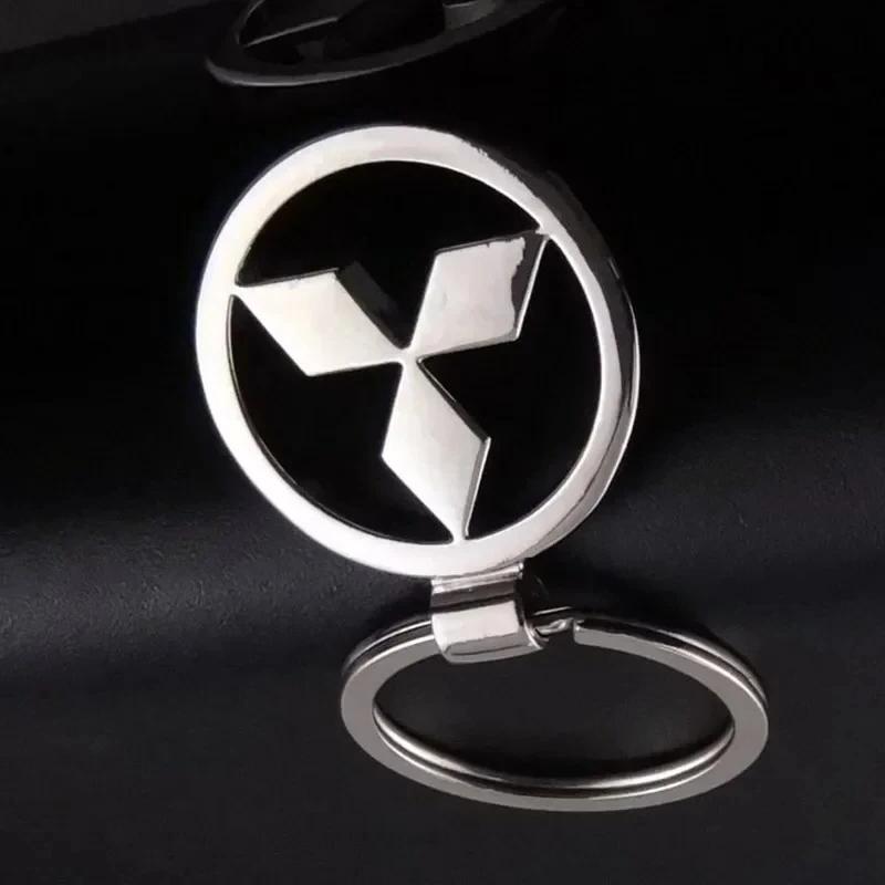 For Mitsubishi Metal Alloy Car Keychain Lancer 9 10 ASX L200 Colt Pajero Outlander Eclipse Key Ring Pendant Styling Accessories