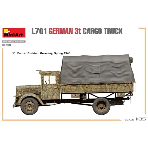 Miniart 1/35 L701 German 3-Ton Cargo Truck Plastic Model MA35450