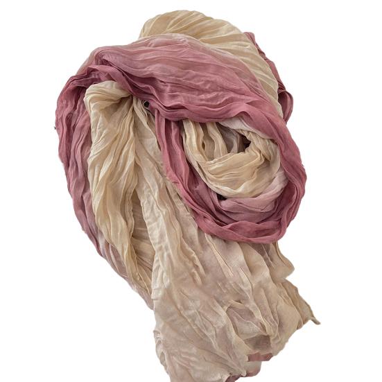 Unisex Shawl Scarf Gradient Color Versatile Wrinkled Long Scarf Autumn Winter Wind-Proof Cold-Resistant Shawl Wrap