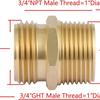 Латунный шестигранный ниппель-переходник 3/4GHT x 3/4NPT с наружной резьбой, быстроразъемное соединение, соединитель для воды, масла, газа
