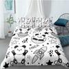 Cute Panda Duvet Cover Set 3D Print Kawaii Wild Black White Animal Comforter Cover for Adult Kid Boy Polyester Bedding Set King