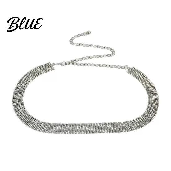 Waist Cincher Accessory Slim Sparkling Belt 9 Rhinestone Rows Chain