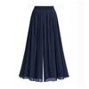 Summer Women Ladies Pleated Baggy Beach Culottes Casual Loose Chiffon Wide-leg Pants Skirt Trousers