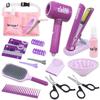 VBACALA Игрушка Парикмахер, Макияж для Волос и Магазин, Включает Волосы, Ножницы для Волос и Макияж, Идеально подходит для Игры в Рождество Фиолетовая Игрушка,