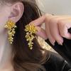 Европейские и американские роскошные золотые серьги-подвески с цветами: Винтажный стиль с уникальной индивидуальностью и элегантным темпераментом.