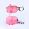 Cute Pig LED Keychain with Sound Mini Key Ring for Car Bag Purse Pendant Gift for Women Students Decorative Accessory