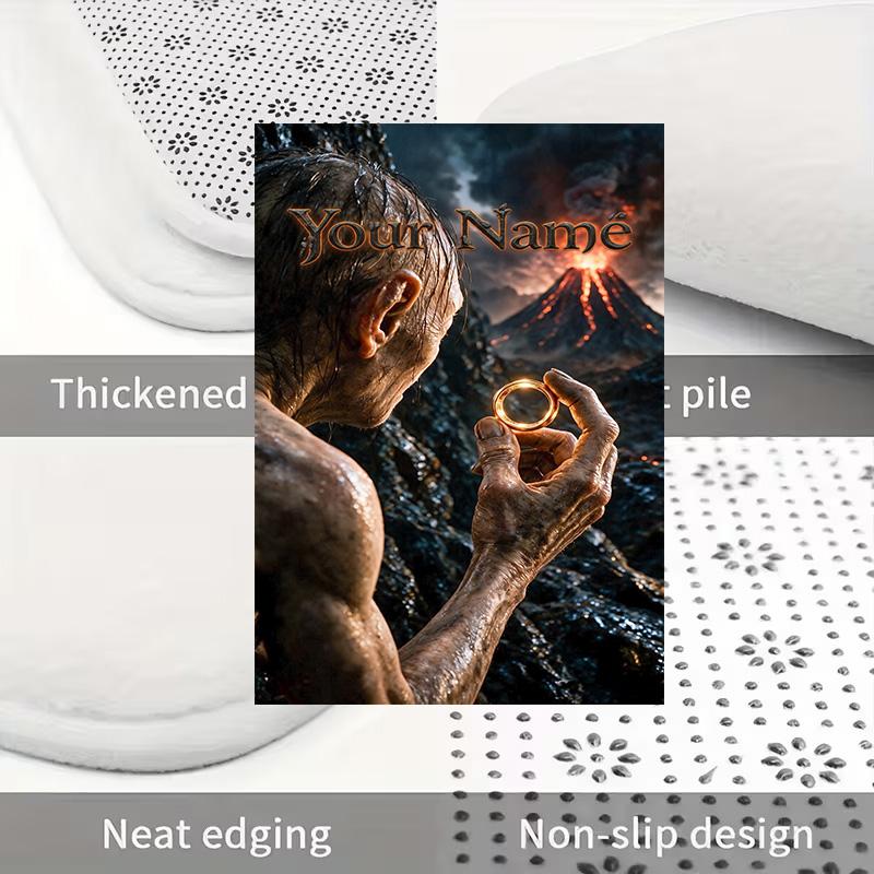 Lord Rings 3Pcs Personalized Customization Bathroom Mat Set Toilet Lid Cover And Rug Ushaped Bath Mats Nonslip Door Mat Decoration