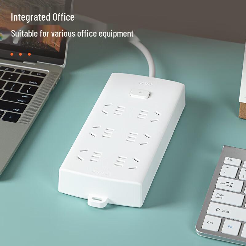 Deli White Series Extension Cord Power Strip