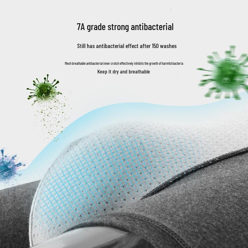 Мужское антибактериальное нижнее белье 7A из длинноволокнистого хлопка - Дышащее, однотонное, из чистого хлопка