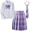 Uniform Set Skirt Length 48cm JK Cosplay 4 Piece Set Shirt Tie Ribbon High School Girl Uniform Party Costume Amusement Park Cultural Festival