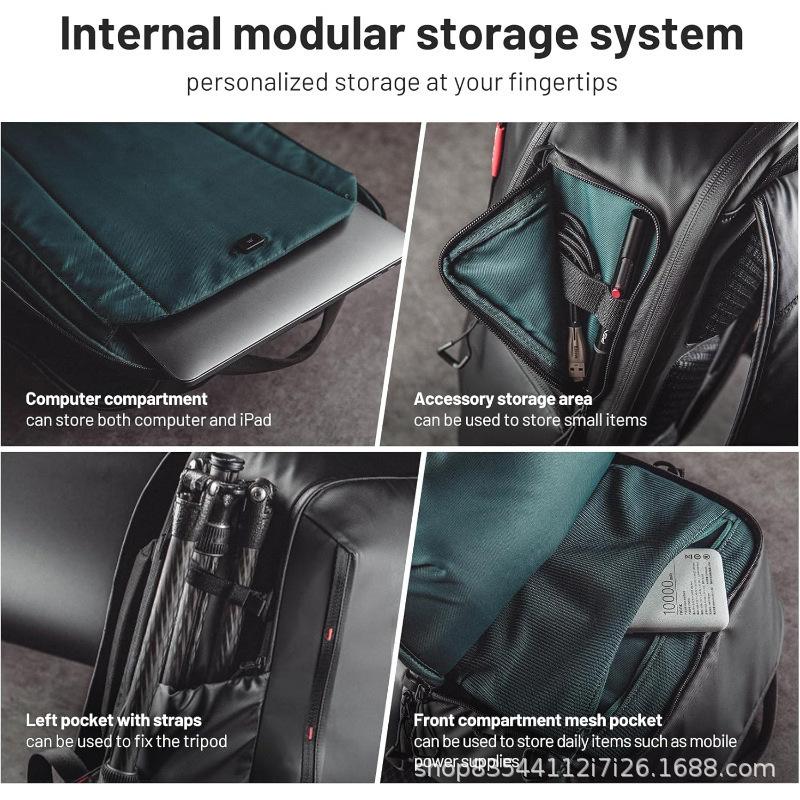 Large Capacity Waterproof Camera Backpack DSLR Mirrorless Camera Bag Outdoor Travel Photography Backpack with Anti-Shock Laptop Compartment