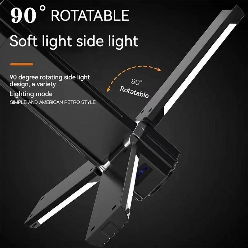 Hight Brightness Rechargeable Outdoor Camping Light Tent Lamp Portable Foldable Flashlight Emergency Power Bank Work Floodlight