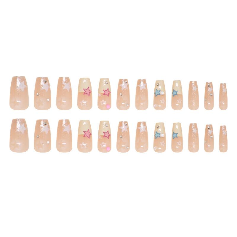 Наклейка для ногтей Millennium Wind, съемная, сладкая, Y2K Wind Wearing Nail Star, сверло для ногтей, 24 шт.