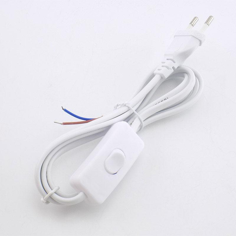 Transparent White Black UK AU EU US AC Desk Lamp Power Supply Extend Connector Adapter Cable Repair Cord Electric Switch Plug