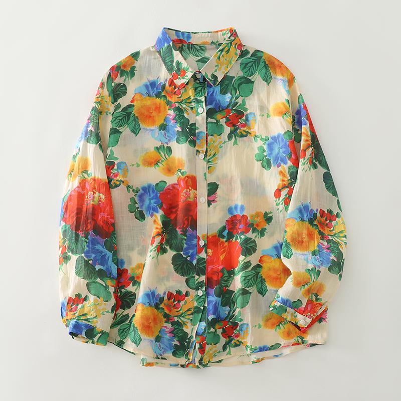 DIMANAF Женские хлопковые топы больших размеров, рубашки, футболки, повседневная свободная блузка, 2025, новая осенняя, с принтом, с длинным рукавом