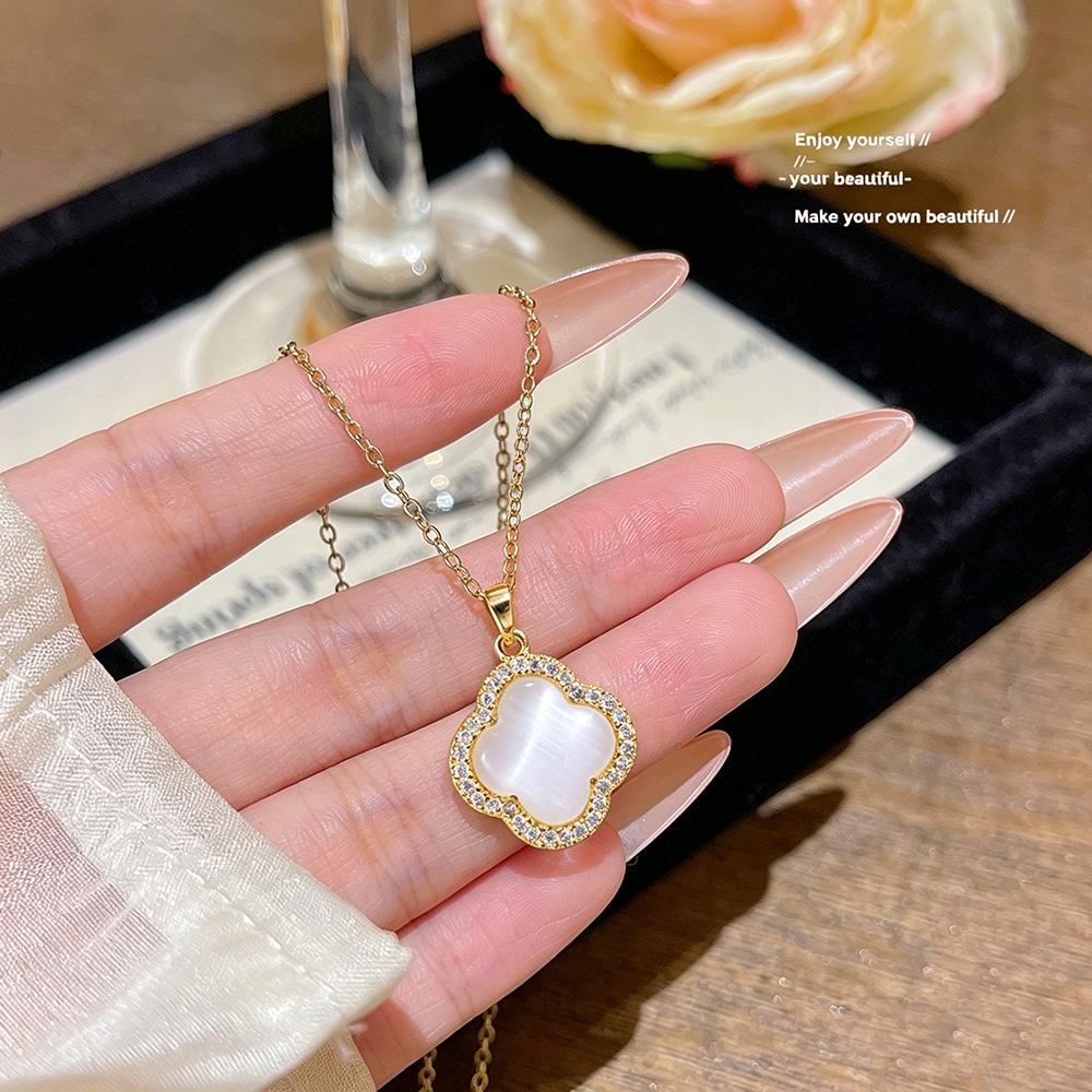 Elegant Micro-Inlaid Diamond Cross Necklace: Fresh Design for Women